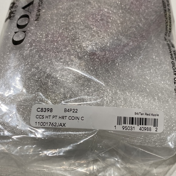 Coach Heart Coin Case In Signature Canvas With Red Print Love Purse Wristlet Bag - Picture 10 of 10